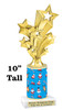 Holiday theme trophy. Choice of figure.  10" tall - Great for all of your holiday events and contests.  sub 5
