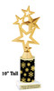 Snowflake theme trophy. Choice of figure.  10" tall - Great for all of your holiday events and contests.  sub 10