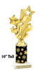 Snowflake theme trophy. Choice of figure.  10" tall - Great for all of your holiday events and contests.  sub 10