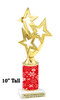 Snowflake theme trophy. Choice of figure.  10" tall - Great for all of your holiday events and contests.  sub 11