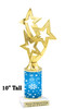 Snowflake theme trophy. Choice of figure.  10" tall - Great for all of your holiday events and contests.  sub 12