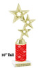 Snowflake theme trophy. Choice of figure.  10" tall - Great for all of your holiday events and contests.  sub 13