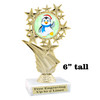 Holiday Penguin Trophy.   6 " tall.  Includes free engraving.   A Premier exclusive design! f696