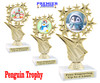 Holiday Penguin Trophy.   6 " tall.  Includes free engraving.   A Premier exclusive design! f696