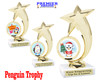 Holiday Penguin Trophy.   6 " tall.  Includes free engraving.   A Premier exclusive design! 6061