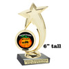 6" tall  Halloween  theme trophy.  Great for Pumpkin carving and Decorating contests  6061g