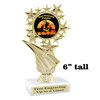 6" tall  Halloween  theme trophy.  Great for Pumpkin carving and Decorating contests  f696