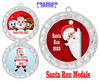 Santa Run Medal  Choice of 9 categories.  Includes free engraving and neck ribbon  (935s