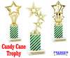 Candy Cane theme trophy. Choice of figure.   Great for all of your holiday events and contests. sub 2