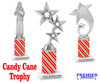 Candy Cane theme trophy. Choice of figure.   Great for all of your holiday events and contests. sub 5