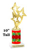 Candy Cane theme trophy. Choice of figure.  10" tall - Great for all of your holiday events and contests. 10
