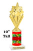Candy Cane theme trophy. Choice of figure.  10" tall - Great for all of your holiday events and contests. 10