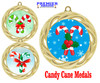 Candy Cane Medal.  Choice of 9 designs.  Includes free engraving and neck ribbon  (938g