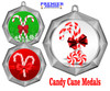 Candy Cane Medal.  Choice of 9 designs.  Includes free engraving and neck ribbon  (43273s