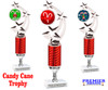 Candy Cane theme trophy. Choice of artwork.   Great for all of your holiday events and contests. Heights starts at 10" tall. Red 663s