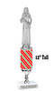 Candy Cane theme trophy. Choice of figure.   Great for all of your holiday events and contests.  12" tall. Design 1