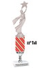 Candy Cane theme trophy. Choice of figure.   Great for all of your holiday events and contests.  12" tall. Design 1