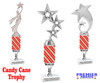 Candy Cane theme trophy. Choice of figure.   Great for all of your holiday events and contests.  12" tall. Design 1