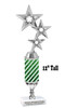 Candy Cane theme trophy. Choice of figure.   Great for all of your holiday events and contests.  12" tall. Design 3