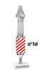 Candy Cane theme trophy. Choice of figure.   Great for all of your holiday events and contests.  12" tall. Design 4