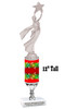 Candy Cane theme trophy. Choice of figure.   Great for all of your holiday events and contests.  12" tall. Design 5