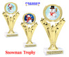 Snowman Trophy.   6" tall.  Includes free engraving.   A Premier exclusive design! h501