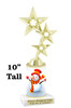 Snowman theme trophy. Choice of figure.  10" tall - Great for all of your holiday events and contests. 5