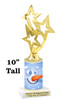 Snowman theme trophy. Choice of figure.  10" tall - Great for all of your holiday events and contests. 6