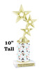 Snowman theme trophy. Choice of figure.  10" tall - Great for all of your holiday events and contests. 7