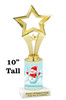 Snowman theme trophy. Choice of figure.  10" tall - Great for all of your holiday events and contests. 8