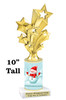 Snowman theme trophy. Choice of figure.  10" tall - Great for all of your holiday events and contests. 8