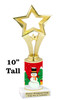 Snowman theme trophy. Choice of figure.  10" tall - Great for all of your holiday events and contests. 9