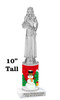 Snowman theme trophy. Choice of figure.  10" tall - Great for all of your holiday events and contests. Silver 1