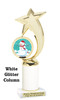 Snowman theme trophy. White Glitter column. Choice of artwork.   Great for all of your holiday events and contests. 6061g