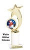 Snowman theme trophy. White Glitter column. Choice of artwork.   Great for all of your holiday events and contests. 6061g