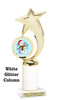 Snowman theme trophy. White Glitter column. Choice of artwork.   Great for all of your holiday events and contests. 6061g