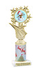 Snowman theme trophy. Christmas column. Choice of artwork.   Great for all of your holiday events and contests. 696