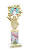 Snowman theme trophy. Christmas column. Choice of artwork.   Great for all of your holiday events and contests. 696