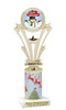 Snowman theme trophy. Christmas column. Choice of artwork.   Great for all of your holiday events and contests. h416