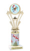 Snowman theme trophy. Christmas column. Choice of artwork.   Great for all of your holiday events and contests. h416