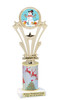 Snowman theme trophy. Christmas column. Choice of artwork.   Great for all of your holiday events and contests. h416