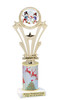 Snowman theme trophy. Christmas column. Choice of artwork.   Great for all of your holiday events and contests. h416