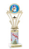 Snowman theme trophy. Christmas column. Choice of artwork.   Great for all of your holiday events and contests. h416