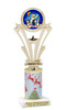 Snowman theme trophy. Christmas column. Choice of artwork.   Great for all of your holiday events and contests. h416