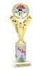 Snowman theme trophy. Christmas column. Choice of artwork.   Great for all of your holiday events and contests. h501