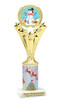 Snowman theme trophy. Christmas column. Choice of artwork.   Great for all of your holiday events and contests. h501