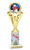 Snowman theme trophy. Christmas column. Choice of artwork.   Great for all of your holiday events and contests. h501