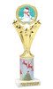 Snowman theme trophy. Christmas column. Choice of artwork.   Great for all of your holiday events and contests. h501