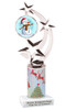 Snowman theme trophy. Christmas column. Choice of artwork.   Great for all of your holiday events and contests. 663s