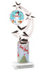 Snowman theme trophy. Christmas column. Choice of artwork.   Great for all of your holiday events and contests. 663s